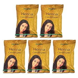 Ozone Henna Hair Conditioner Powder 100 gm - (Pack of 5) - for Healthy and Strong Hair | Hair fall Control | Repairs damaged hair