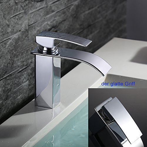 Homelody Bad Waschbecken Armatur Chrom Wasserfall Wasserhahn Badarmatur Mischbatterie Armatur Einhebelmischer Waschbeckenarmatur Waschtischarmatur Waschtischbatterie Waschtischmischer - 5