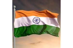 PS TEXTILE HUB Indian National Flag Tiranga Outdoor Flag UV Resistant Flag For School Office Collage Home in Polyester fabric