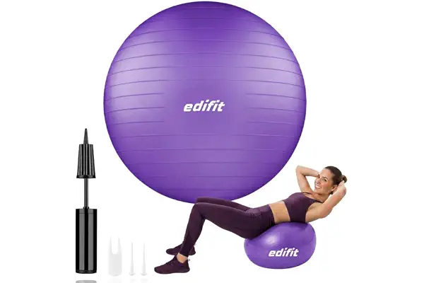 Pelota de Pilates, 55, 65 y 75 cm, Ejercicio en Casa, Incluye Hinchador, Fitball, Embarazadas, Accesorios Yoga, Varios Tamaños