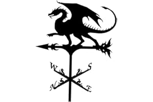 FAKEME FLAMEER Weathervane 29.5" Weather Vane Retro Farm Scene Weathervane Professional Measuring Tools Patio Yard Decoration , Dragon