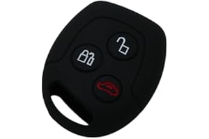 BROVACS Silicone Cover Protector Case Skin Jacket fit for FORD 3 Button Remote Key Fob CV9702 Black