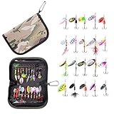 FEMOR Estuche DE 20 Muestras de Señuelo de Pesca Tipo Cuchara, Pluma,20 Piezas Kit Cebos de...