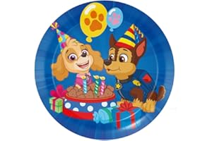 BeenSmile, 8 Platos Platos Patrulla Canina Cumpleaños 18 CM, Platos Desechables para Fiesta de Cumpleaños Infantil, Artículos de Decoración para Fiestas Temáticas