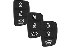 HTTYHT 3 Button Key Fob Rubber Pad Replacement Compatible with Hyundai i40 i30 i20 i10 ix20 ix30 ix35 Santa Fe Tucson Elantra Accent Car Remote Control Flip Key Fob Shell Case Buttons Cover - 3 Pack