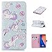 Produktbild HopMore Huawei Mate 10 Lite Leder Hülle mit Silikon Kartenfach Klappbar Design Motiv Bumper Ledertasche Magnetverschluss Standfunktion Holster Bookstyle Schutzhülle Handyhülle Tasche Schale Cover Case pour Huawei Mate 10 Lite -- Einhorn