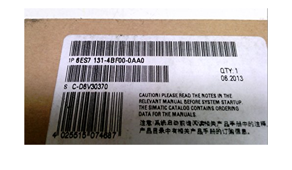 6es7131 4bf00 0aa0 Siemens Et0s Electronic Module 8di Dc 24v Amazon It