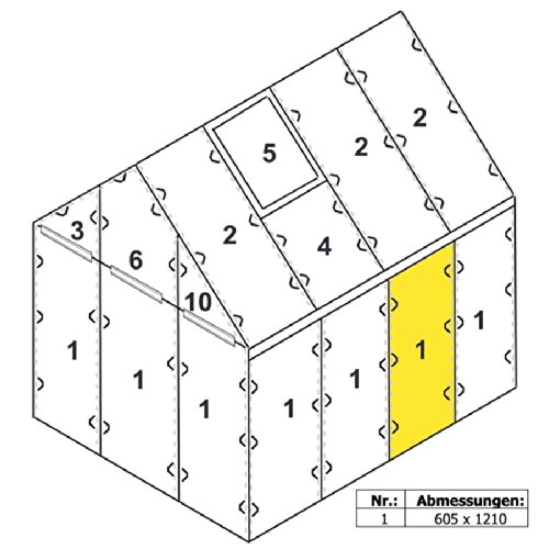 Zelsius - 4 mm Hohlkammerstegplatte "#1" (121 x 60,5 x 0,4 cm) für Gewächshaus, Garten Treibhaus, Polycarbonat Ersatzplatten