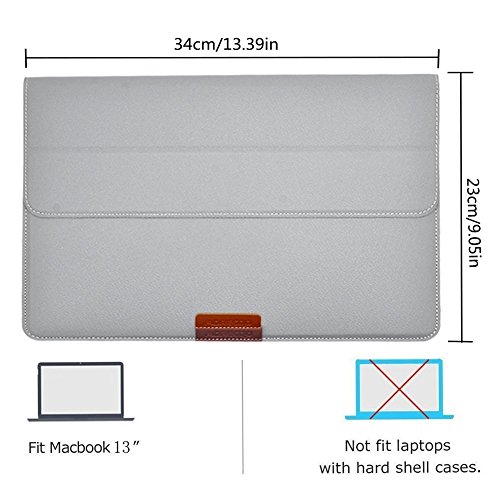Morecoo Macbook Air & Pro 13.3″ Tasche, macbook 12 Retina, Apple Macbook 13 Schutzhülle, Eine Hohe Qualität Hülle für Macbook Retina 12.9 Zoll Laptop Hülle (13-13.3 Zoll, Grau) - 4