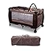 Homcom Portable Baby Child Travel Cot Playpen Play Pen Bed Bassinet Brown Entryway