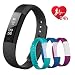 Produktbild Fitness Armband mit 3 Ersatz-Bands, Fitness Tracker mit Pulsmesser, Wasserdicht IP67 Schrittzähler,Aktivitätstracker, Kalorien Zähler, Schlafen Monitor Benachrichtigung Anruf / SMS, Smart Sport Armbanduhr für iOS/Android