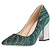 Produktbild Artfaerie Damen Geschlossene High Heels Blockabsatz Pumps mit Strass und Spitze Elegante Arbeit Schuhe(EU 40,Grün)