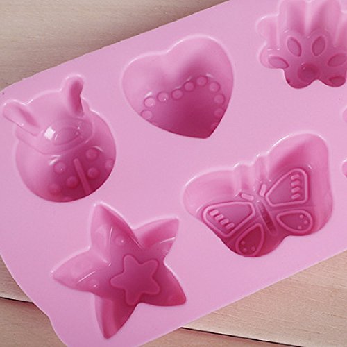1Pcs 3D Mond Schimmel Ice Tray Kinder Schokolade Silikon Cake Pop-Out Fondant Baking Mould zufällige Farbe - 3