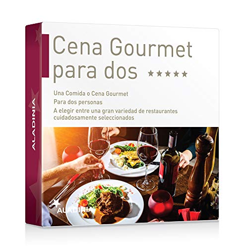 ALADINIA Box Caja Regalo Pack Cena Gourmet para Dos con Validez Ilimitada | Experiencia Gastronómica con más de 60 Opciones para Elegir en España y Andorra