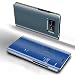 Produktbild Luxus Spiegel Hülle für Huawei Mate 10 Pro, Girlyard PU Leder Flip Hülle mit Hart PC Bumper Ultra Slim Clear View Electroplate Plating Design Schutzhülle Standfunktion Magnetverschluss für Huawei Mate 10 Pro - Blau