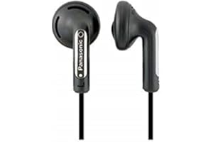 ‎PANASONIC Panasonic RP-HV154 słuchawki douszne przewodowe (pasmo przenoszenia 10 Hz - 25 kHz, przetwornik 14.8mm, magnes neodymowy, kabel 1.2m), czarne
