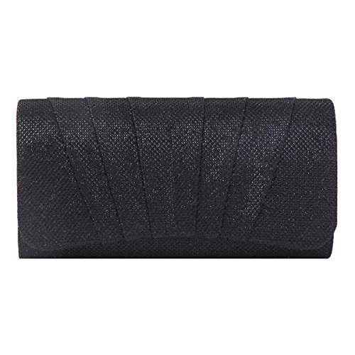 Damara Womens Perfectly Pleated Clutch Party bags (black)