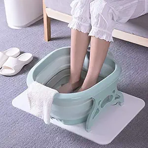 Roscoe Collapsible Foot Soaking Bath Basin with Massage Rollers and Foot Callus Remover,Foldable Plastic/Rubber Bucket For Soaking, Foldable Foot Bath Spa,Pedicure Foot Soak Tub for Soaking feet