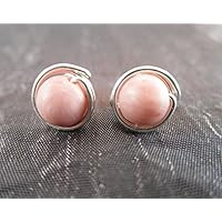 Ohrstecker aus dem Edelstein Rhodochrosit - versilbert