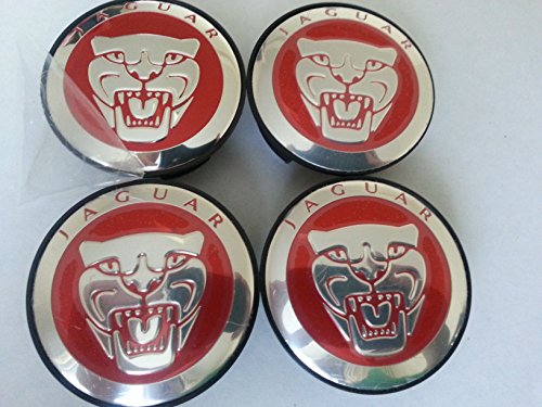 Preisvergleich Produktbild 4 neue * 59 mm Jaguar rot Leichtmetallrad Badges