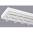 KARPOL Double Curtain Rail Track PCV Ceiling SET with HOOKS 236cm