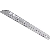Xspring Paslanmaz &Ccedil;elik Cetvel, 26.3cm &Ccedil;ok Fonksiyonlu Metal Cetvel, Paslanmaz &Ccedil;elik &Ouml;l&ccedil;ek Cetveli, Mimar M&uuml;hendis Ofis Okul 