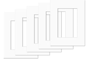 AlphaUVplus - 5 Stück - Passepartouts in Museumsqualität - 1,4mm stark - gebrochen Weiß/Off-White - Außengröße: 30x40cm / für Foto: DIN A4