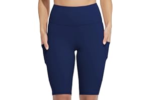 CharmLeaks Women Yoga Shorts with Two Pocket Workout Shorts Tummy Control Leggings Running Shorts