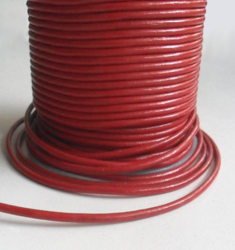 AURORIS - 10m Lederband rund - Ø 2mm - rot