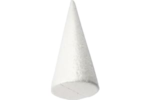 Creativ 54345 Cône en Polystyrène, Blanc, 35cm Hauteur, 16cm Diamètre