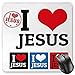 Produktbild HYYCLS Retro Mauspads, I Love Signs in Retro Stamps Letters and Heart Shapes Design Print, Standard Size Rectangle Non-Slip Rubber Mousepad, Blue Red Black