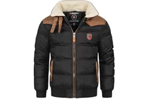 Geographical Norway Abramovitch Men Distribrands - Giacca Calda Uomo Casual - Cappotto Cappuccio Antivento - Giubbotto Caldo Invernale Giacca - Giacche Classico Zip Uomo Parka