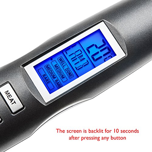 LUPO Digitales Gabel Edelstahl Thermometer Nahrung Temperatur Sensor mit LCD Messung – Perfekt zum Kochen von Nahrung Fleisch Truthahn Hühnchen Geflügel BBQ Wein Marmelade Steak - 6