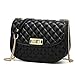 Produktbild CX TECH Schwarz Frauen umhängetasche lingge Crossbody Taschen metallkette Lange Gurt handtaschen Partei Messenger Gesteppte Kupplung Abend Damenmode Mini Tote,Black