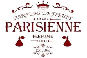 CFSUPPLIES Schablone, A5, Shabby-Chic-Stil, französischer Text, für Möbel, Stoff, Glas, wiederverwendbares Mylar mit einer Dicke von 190 Mikrometer (167)