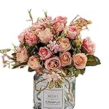 Material: la cabeza de la flor está hecha de tela crepé de alta calidad, la barra de la flor está hecha de plástico + alambre de hierro, no es tóxica, sin sabor, es realista y está llena y puede doblarse y recortarse a voluntad