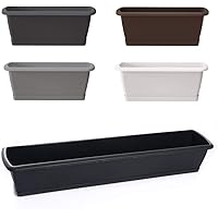 Blumentopf Blumenkasten Balkonkasten Pflanztopf mit Untersetzer Robuster Kunststoff Geländerkasten 40cm-90cm 6 Größen…