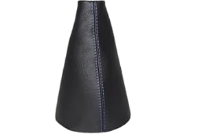 The Tuning-Shop Ltd Compatible with Gear Stick Gaiter For Citroen C2 C3 2003-2009 Black Leather Blue Stitching