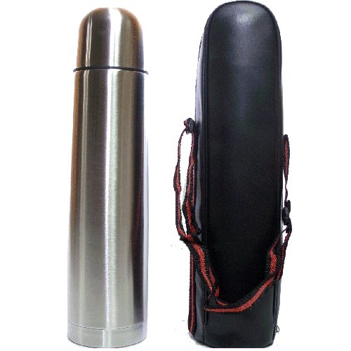 BVC Termo de Acero Inoxidable con dosificador, Tapa y Funda de Transporte - 1 LITRO