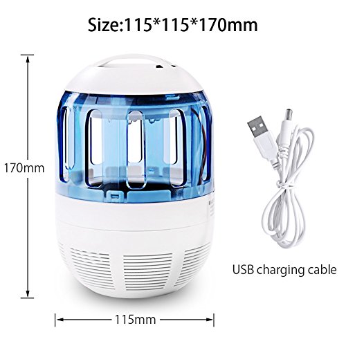 Insektenvernichter Elektrisch Ultravioletter LED Insektenlampe Indoor Mückenfalle Mücken Beseitiger Insektenfalle UV Mückenlampe mit Ventilator, Frei von Chemikalien für zu Hause von Fochea - 6