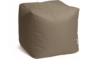 Avalon - Pouf Poggiapiedi CUBO Jive, Puff Poggiapiedi Divano quadrato, Puffo Imbottito in Tessuto Tecnico Resistente e Antistrappo, Comodo e Impermeabile, Made in Italy(45cm-Tortora)