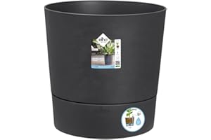 Elho Greensense Aqua Care Okrągły 43 - Doniczka do wnętrz i na zewnątrz - Ø 43,0 x H 42,5 cm - Szara/Węgiel Szary