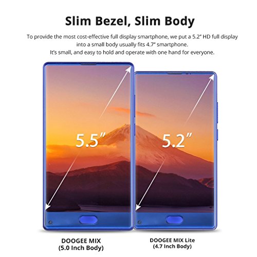 DOOGEE MIX Lite Android 7.0 Smartphone 4G - Schermo 5.2 Pollici Bezel-less 2GB RAM+16GB ROM - 3080mAh Camera 13MP + 8.0MP