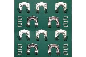 1Buy UK 10 Storage Wall Hooks Workshop Tool Garden Shed Garage Double Metal Space Saver 10pc Set with Screws Hangers Brackets Hanging Tools