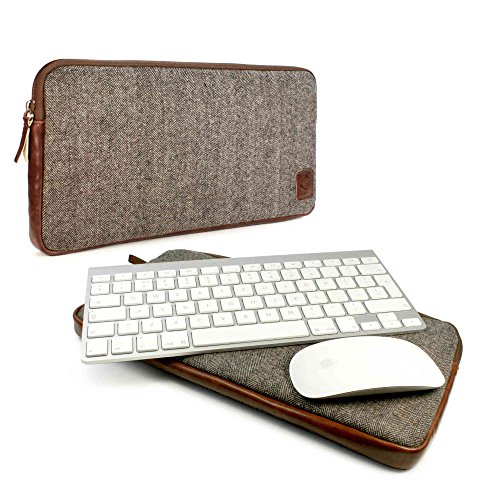 Tuff-Luv Herringbone Tweed Travel case für Apple Magic Keyboard 1 & 2 / Mouse 1 & 2 / Trackpad 1 & 2 – Braun - 2