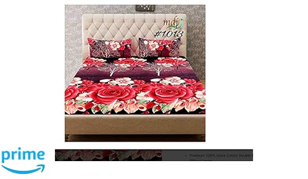 Arsh Fabs Glace Cotton King Size Double Bedsheet Multi Set Of 1
