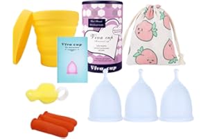 Florauspicious Get Florauspicious Lot de 3 coupes menstruelles réutilisables pour soins féminins Taille L Transparent