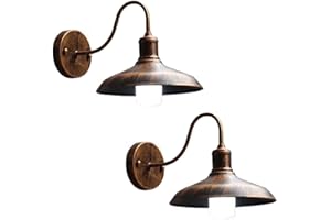 Moddeny 2 Pezzi IP54 impermeabile Bronzo antico applique da parete per esterni antiruggine casa colonica applique da parete 9,44" retro lanterna da parete a collo di cigno per portico garage