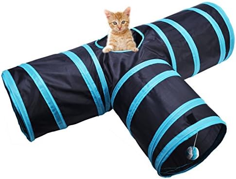InaRock Cat Play Tunnel, Collapsible 3 Way Cat Tube Toy, Pet Play Tunnel Toy for Rabbits, Kittens, Dogs