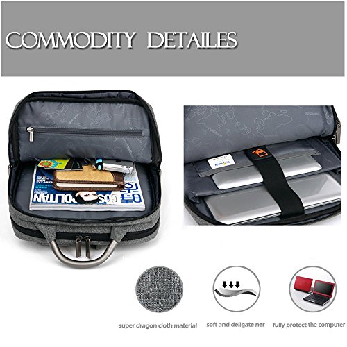 Acxeon 15,6 Zoll Universal leichter Business Notebooktasche Rucksack mit Laptopfach /Akteneinteilung / Zubehörfächer Aktentasche für den Menschen (Grau) - 4